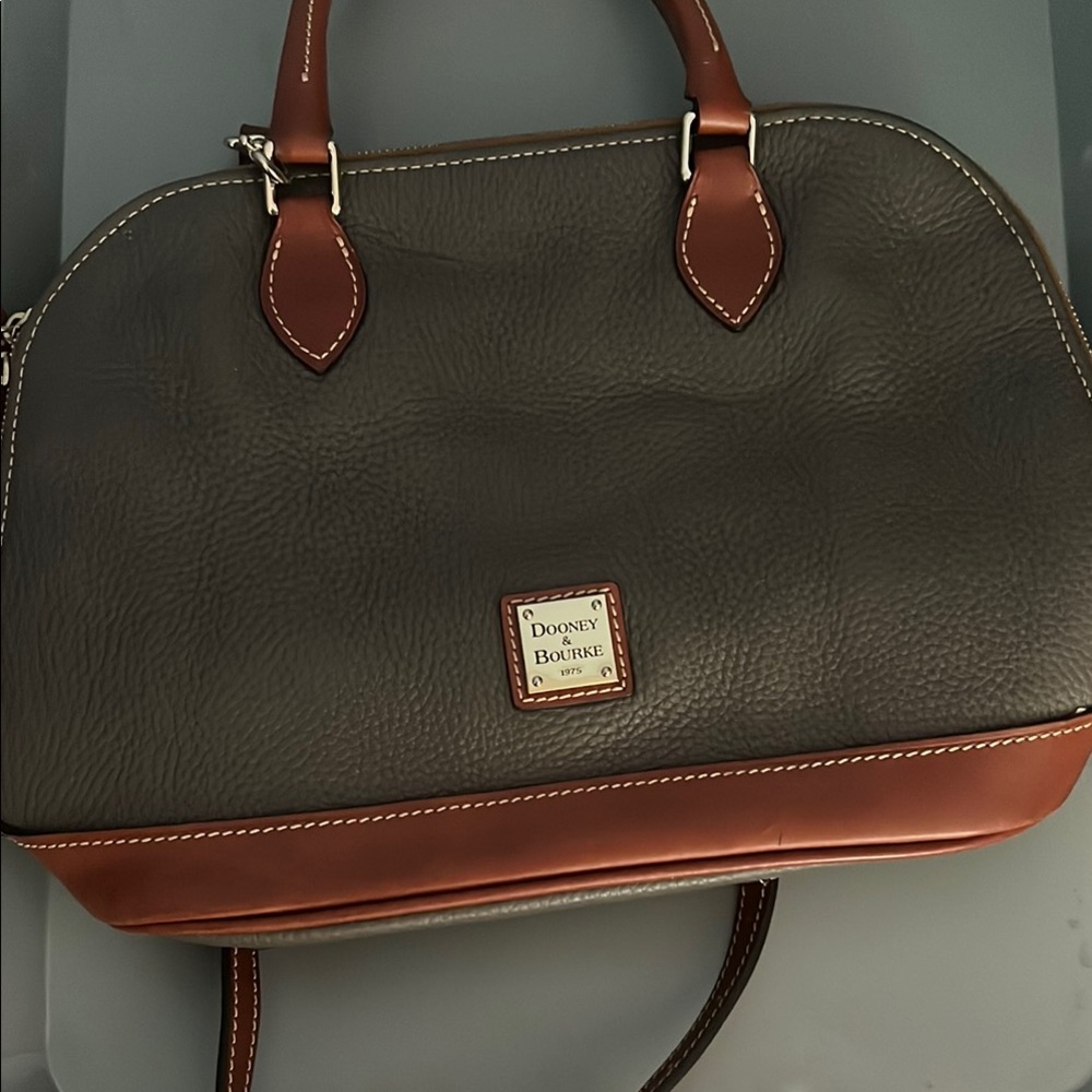 Dooney & Bourke Charcoal and Chestnut Satchel